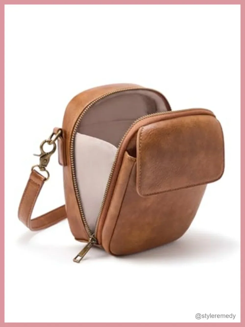 Vintage Vegan Leather Crossbody Bag with RFID Protection, Adjustable Strap,
